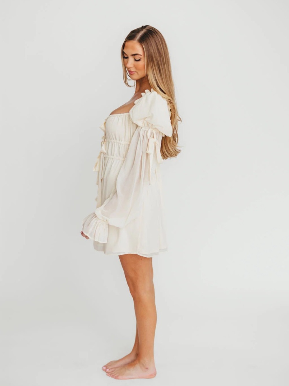 Rumored Macbeth Cream Mini Dress NWT - Picture 3 of 11